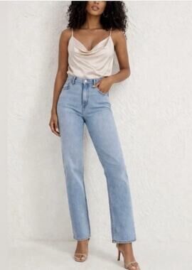 Abercrombie 90s Slim Straight Ultra High Rise Jeans 28W/6L Long Length